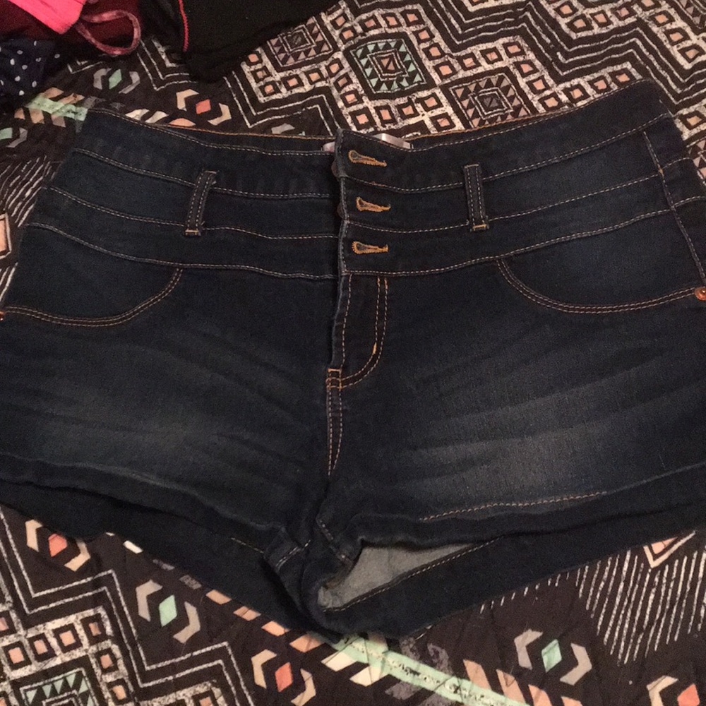 High waisted jean shorts